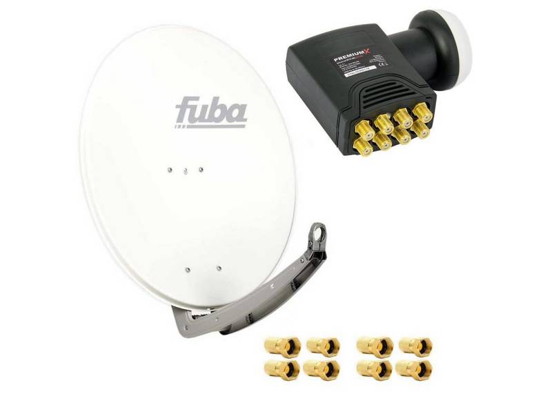 fuba Fuba DAA 780 W Satellitenantenne Alu Weiss HDTV 4K DELUXE Octo LNB SAT-Antenne von fuba