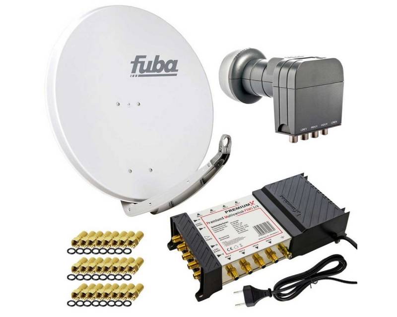 PremiumX Fuba DAA 850 G Sat Anlage Alu Quattro LNB 5/8 Multiswitch F-Stecker SAT-Antenne von PremiumX