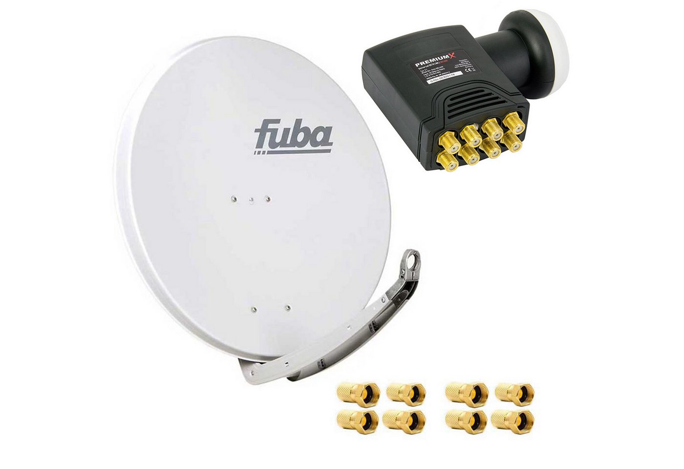 fuba Fuba DAA 850 G Satellitenantenne Alu Grau HDTV 4K DELUXE Octo LNB SAT-Antenne von fuba