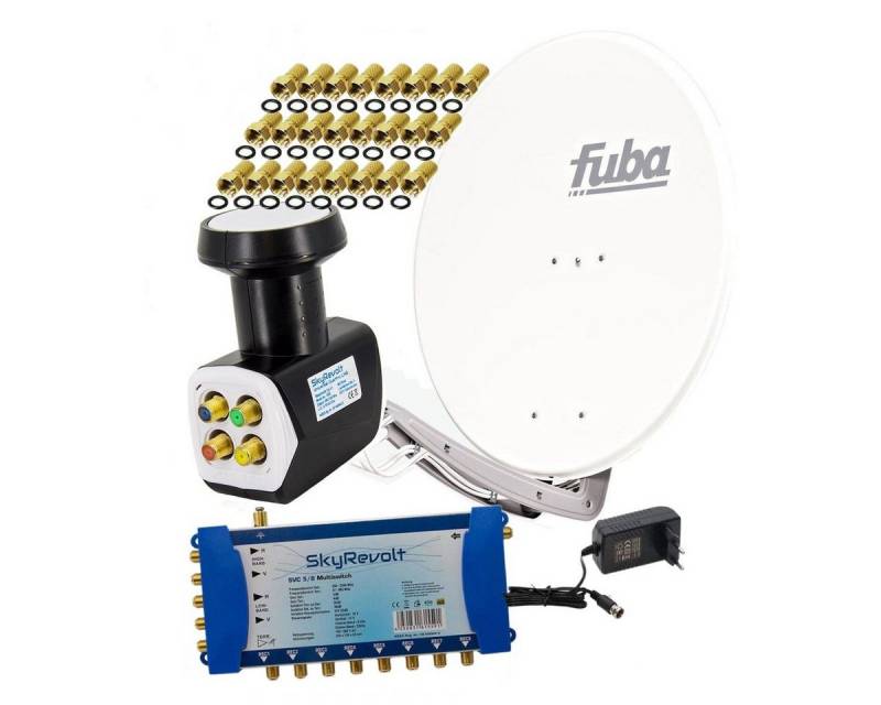 fuba Fuba DAA 850 SAT Anlage ALU Weiß 5/8 Multischalter Quattro LNB SAT-Antenne von fuba