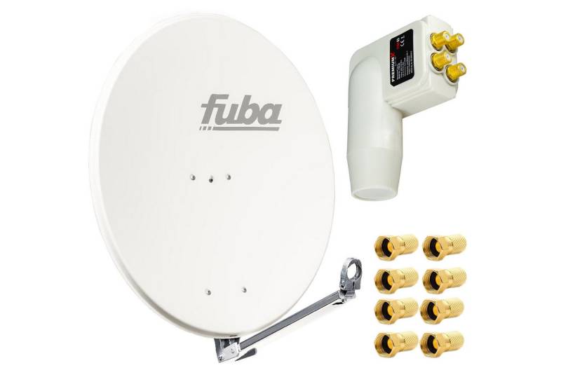 fuba Fuba DAL 800 W Satellitenantenne 80cm Alu Weiß LNB Quad 8x F-Stecker SAT-Antenne von fuba