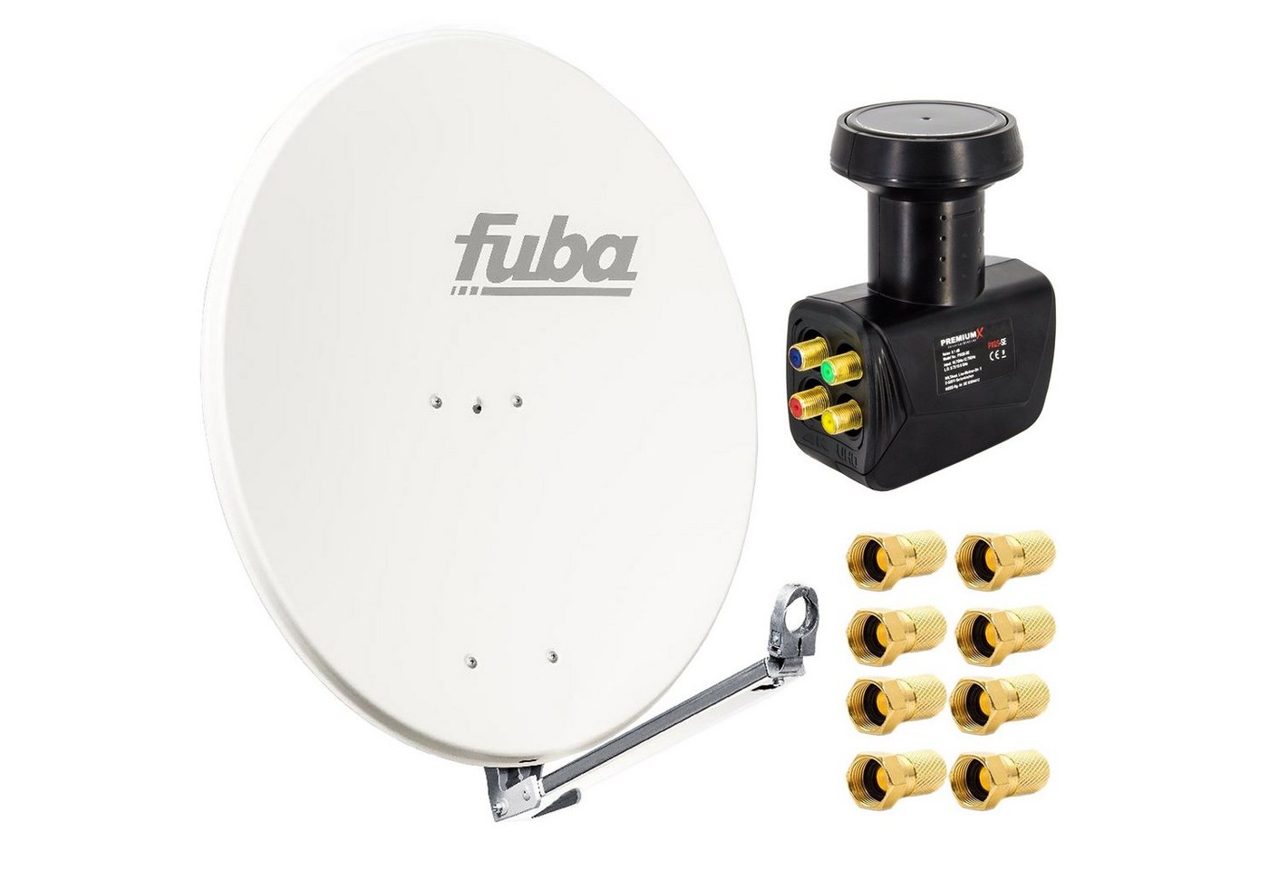 fuba Fuba DAL 800 W Satellitenantenne Alu Weiß LNB Quad 8x F-Stecker SAT-Antenne fuba Fuba DAL 800 W Satellitenantenne Alu Weiß LNB Quad 8x F-Stecker SAT-Antenne von fuba