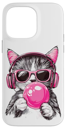 Cat in Pink Glasses Bubble and headphones Hülle für iPhone 14 Pro Max Cat in Pink Glasses Bubble and headphones Hülle für iPhone 14 Pro Max von funny cute bubble cat tee