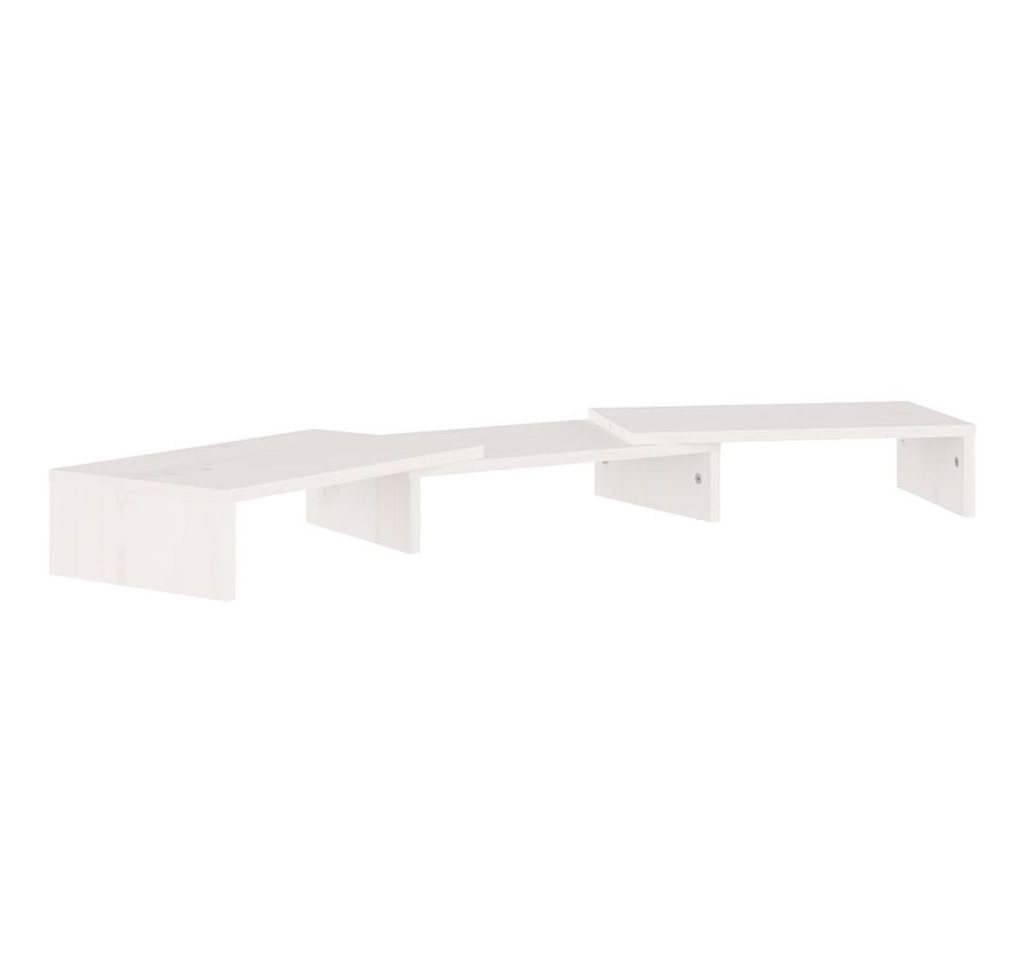 furnicato Weiß 80x24x10,5 cm Massivholz Kiefer Monitorständer von furnicato