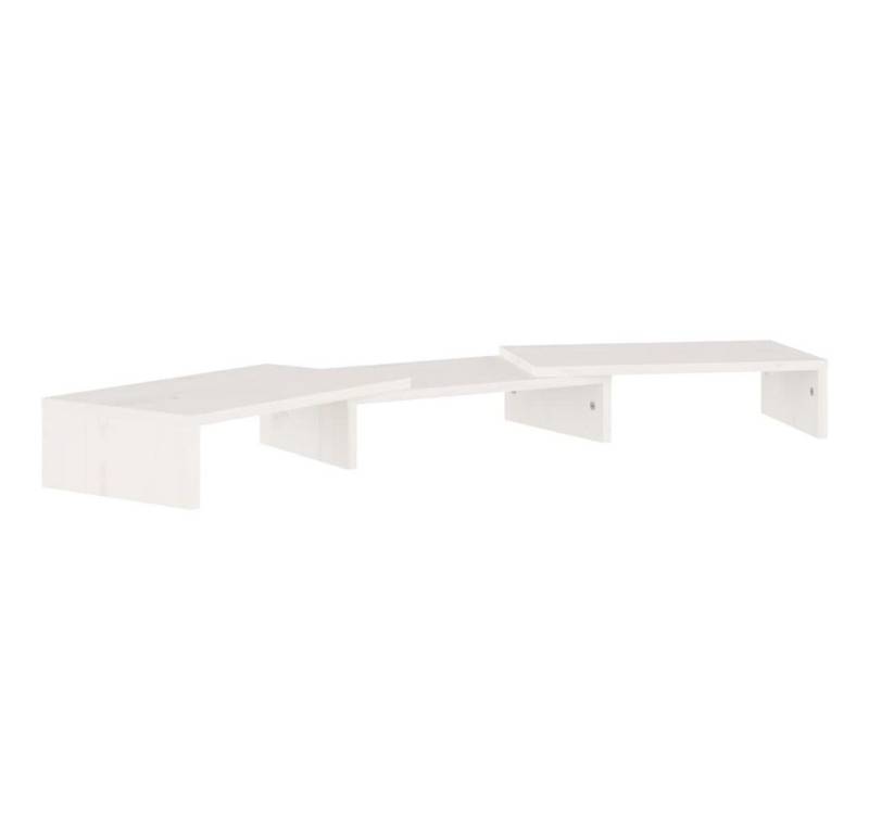 furnicato Weiß 80x24x10,5 cm Massivholz Kiefer Monitorständer von furnicato