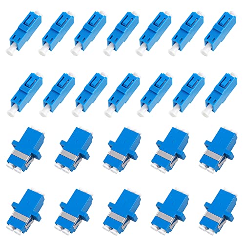 24 Stück LC-Glasfaser-Koppler-Adapter inklusive 14 LC-auf-LC-Simplex-Single-Mode-Anschlüsse und 10 Stück LC-auf-LC-Duplex-Singlemode-Stecker von fyboptwu