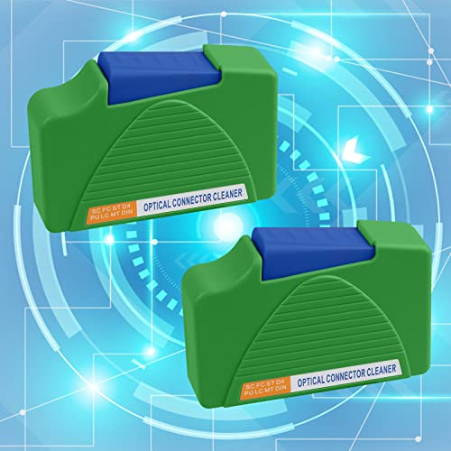 FYBOPTWU - 2 Stück FTTH Glasfaser-Reinigungsbox – für FC & SC & LC Endflächen & optische Anschlüsse – über 500 Mal antistatischer Reinigungstupfer, grün von fyboptwu