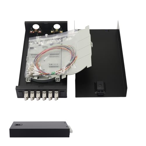 fyboptwu - 1 Packung 12-strängiges LC OM1 Multimode-Faseroptik-Wandgehäuse-Kit – LC-Duplex-Pigtails, 6 Koppler – Hochgeschwindigkeitsnetzwerk für Rechenzentrum/CATV fyboptwu - 1 Packung 12-strängiges LC OM1 Multimode-Faseroptik-Wandgehäuse-Kit – LC-Duplex-Pigtails, 6 Koppler – Hochgeschwindigkeitsnetzwerk für Rechenzentrum/CATV von fyboptwu