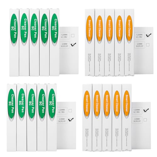 fyboptwu - 10 Stück Glasfaser-Reiniger, Glasfaser-Werkzeuge, Reinigungsstift für LC/MU-Stecker 1,25 mm und SC/ST/FC 2,5-mm-Stecker, effizienter Faserreiniger fyboptwu - 10 Stück Glasfaser-Reiniger, Glasfaser-Werkzeuge, Reinigungsstift für LC/MU-Stecker 1,25 mm und SC/ST/FC 2,5-mm-Stecker, effizienter Faserreiniger von fyboptwu