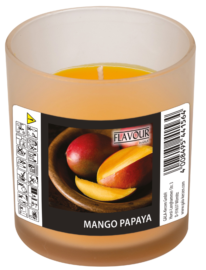 FLAVOUR by Gala Duftkerze im Glas , Mango-Papaya, von gala