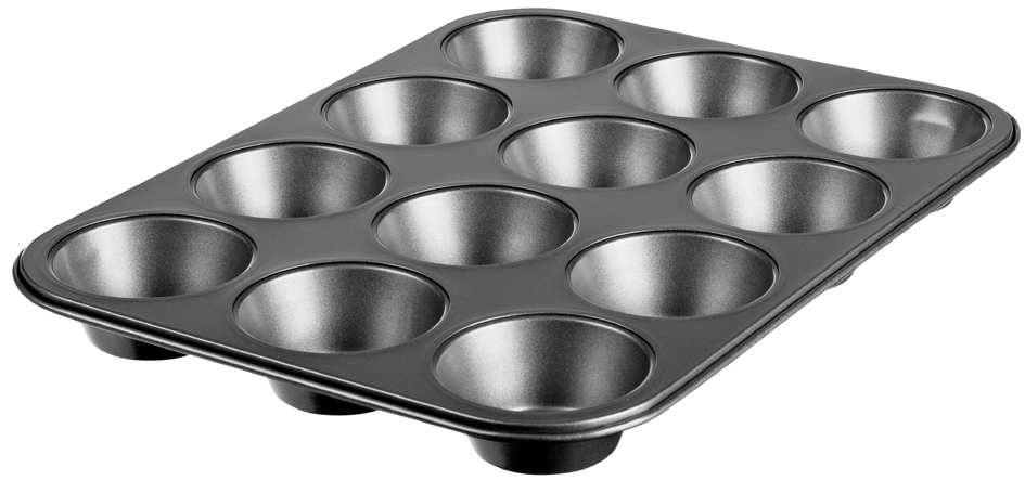 GastroMax Muffin-Backform, aus Karbonstahl, für 12 Muffins von gastromax