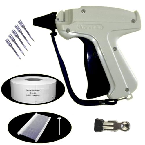 gebar - E-Set061 mit Heftpistole Arrow 9S, 5 Ersatznadel, 1.000 Heftfäden 40 mm, 1.000 Endlosetiketten 30x45 mm, 1 Clip von gebar