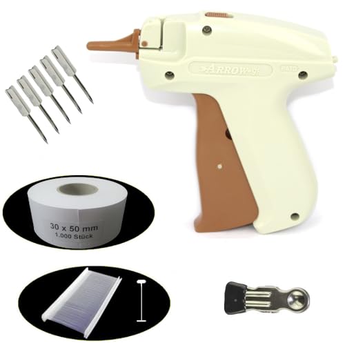 gebar - E-Set562 mit Heftpistole Arrow 9F fein, 5 Ersatznadel, 1.000 Heftfäden fein 35 mm, 1 Clip, 1.000 Endlosetiketten (30x50 mm) von gebar