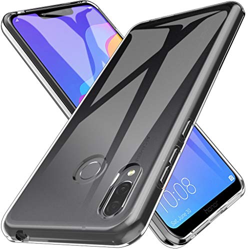 Kompatibel mit Huawei Honor 8A JAT-AL00, JAT-TL00 JAT-L29, Honor Play 8A Schutzhülle Silikongel TPU weich transparent + Displayschutzfolie aus gehärtetem Glas von generale