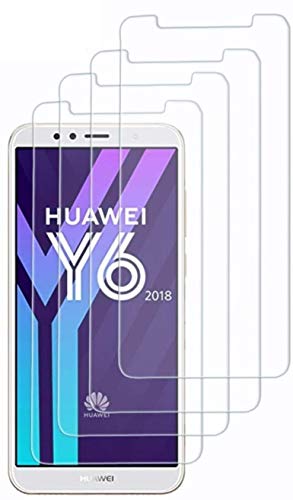 Set mit 4 Stück, kompatibel mit Huawei Y6 (2018), Honor 7A (5.7) ATU-L11 ATU-L21 ATU-L22 ATU-LX3 Displayschutzfolie aus gehärtetem Glas, kratzfest, 9H Touchscreen von generale