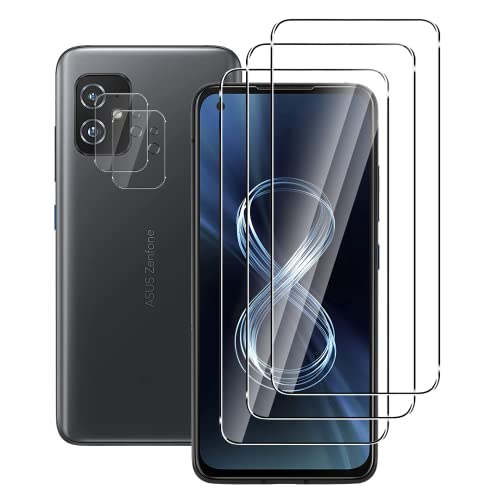 FWang [3+2 Stück] Temperglas Schutzfolie für Asus ZenFone 8 und Kamera Schutzfolie,9H Härte,kratzfest,blasenfrei,HD Displayschutz von generic