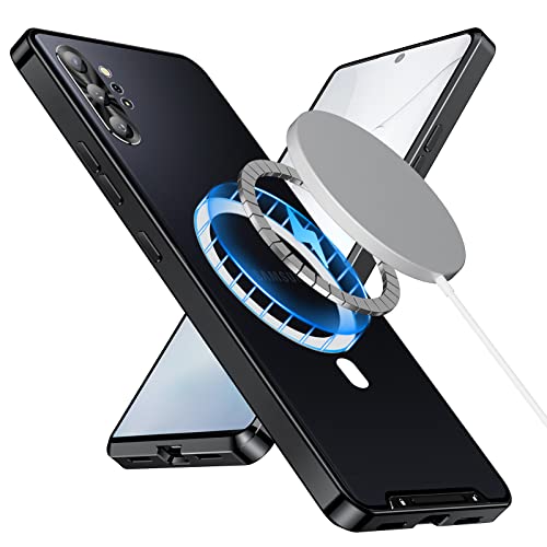 HERCN Metall Handyhülle für Samsung Galaxy Note10+ / Note10+ 5G 6.8", Slim Metall Stoßstange Handyhülle Schutzhülle Backcover Kompatibel mit Magnetische Magsafe Case - (Schwarz) von generic