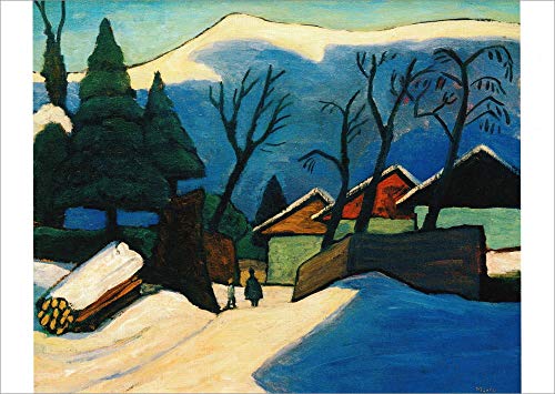 Kunstkarte Gabriele Münter "Drei Häuser im Schnee" von generic