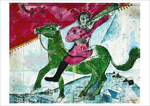 Kunstkarte Marc Chagall Der Reiter bläst ins Horn von generic