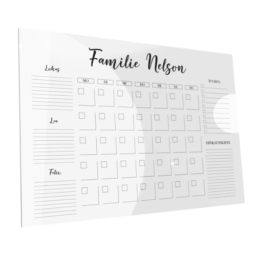 Personalisierbarer Wochenplaner - Wochenkalender Acrylglas - Multiplaner Acryl (300x400, Familienplaner) von generic