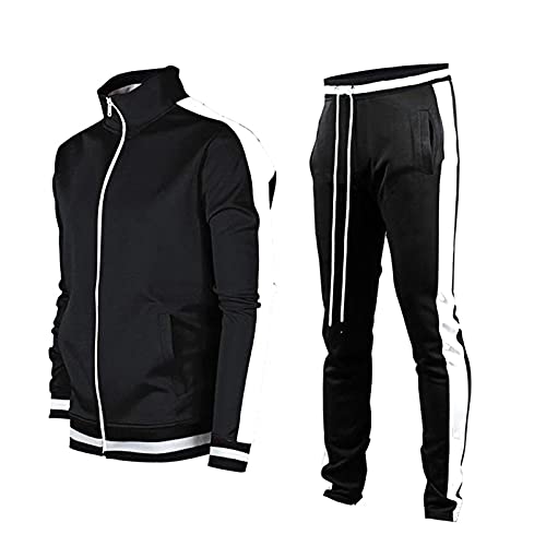 Sports Suit Pockets Zipper Sweatshirts Ankle Tied Pants Set Side Pockets for Daily Wear von generic