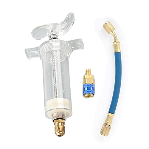 uutaoumee Car A/C Oil/Dye Injector 30 ml 1 oz with R-134a Low Side Quick Coupler Adapter 1/4 SAE X4T7 Coolant Filling Tube Injection Tool von generic
