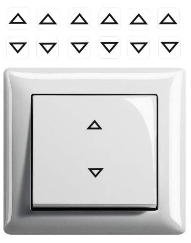 6 Stück Schalter Aufkleber rauf runter Symbol Schalteraufkleber (R23/14) (15 x15 mm) von generisch