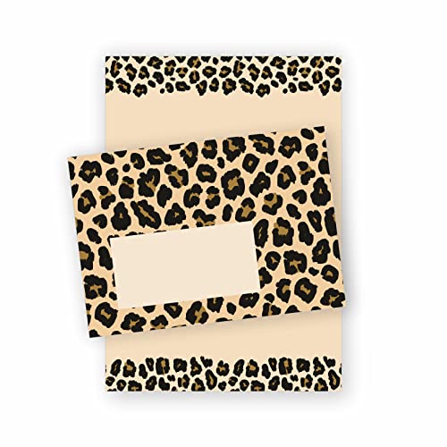 Briefpapier Leopard leoprint DIN A5 I 20 Briefbogen I 10 Briefumschläge von generisch