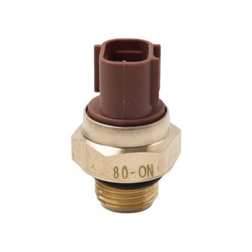SIKUAI 1 Stück Kupfer Kühlertemperatursensor Schalter Motocross Automotive Elektrischer Wassertank Thermostat 80℃ Lüfterleistung Gold Für CRF450L CRF450R CRF450RWE CRF450X Motorrad von generisch