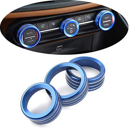 SIKUAI Automative Innere Mittelkonsole Knöpfe AC Klimaanlage Knopf Funktion Knopf Schalter Abdeckung Trim Für Giulia Stelvio 2017 2018 2019 2020 Blau von generisch
