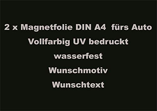 geo-versand 2X Firmen Werbung Magnet Schild Auto Aufkleber Wunschmotiv Text Ablösbar Magnet von geo-versand