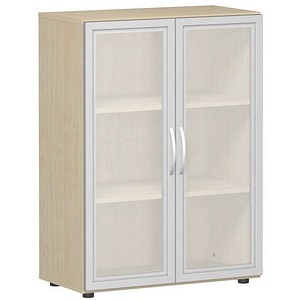 geramöbel Aktenschrank Flex, S-383802-GTA ahorn, Acrylglas satiniert 2 Fachböden 80,0 x 42,0 x 110,4 cm von geramöbel