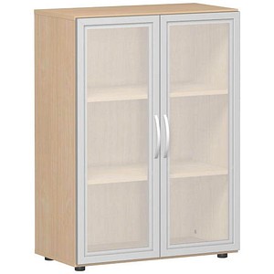 geramöbel Aktenschrank Flex, S-383802-GTB buche, Acrylglas satiniert 2 Fachböden 80,0 x 42,0 x 110,4 cm von geramöbel