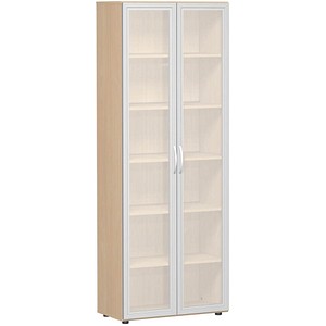 geramöbel Aktenschrank Flex, S-386821-GTB buche, Acrylglas satiniert 5 Fachböden 80,0 x 42,0 x 216,0 cm von geramöbel