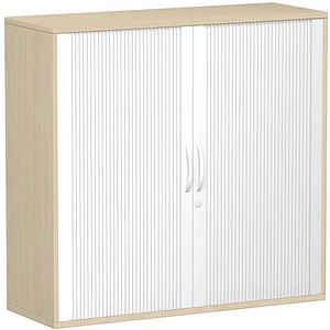 geramöbel Flex Rollladenschrank ahorn, silber 2 Fachböden 120,0 x 42,5 x 118,2 cm von geramöbel