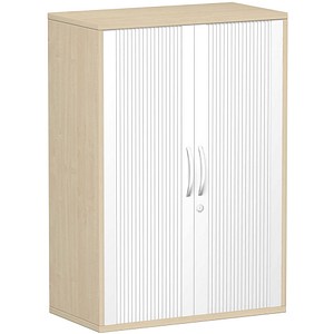 geramöbel Flex Rollladenschrank ahorn, silber 2 Fachböden 80,0 x 42,5 x 118,2 cm von geramöbel