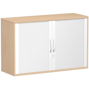 geramöbel Flex Rollladenschrank buche, silber 1 Fachboden 120,0 x 42,5 x 72,0 cm von geramöbel