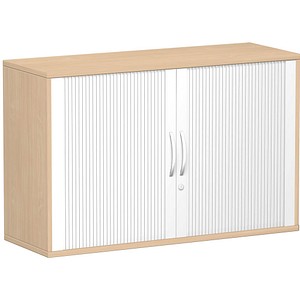 geramöbel Flex Rollladenschrank buche, silber 1 Fachboden 120,0 x 42,5 x 79,8 cm von geramöbel