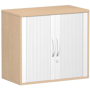 geramöbel Flex Rollladenschrank buche, silber 1 Fachboden 80,0 x 42,5 x 72,0 cm von geramöbel