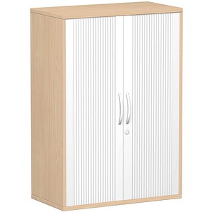 geramöbel Flex Rollladenschrank buche, silber 2 Fachböden 80,0 x 42,5 x 118,2 cm von geramöbel