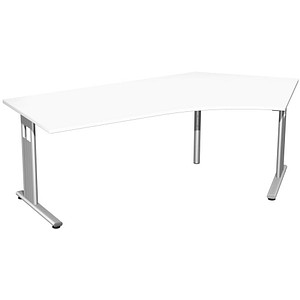 geramöbel Flex Schreibtisch weiß L-Form, C-Fuß-Gestell silber 216,6 x 113,0 cm geramöbel Flex Schreibtisch weiß L-Form, C-Fuß-Gestell silber 216,6 x 113,0 cm von geramöbel