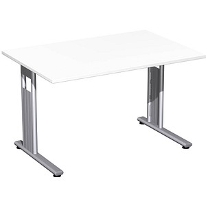 geramöbel Flex Schreibtisch weiß rechteckig, C-Fuß-Gestell silber 120,0 x 80,0 cm geramöbel Flex Schreibtisch weiß rechteckig, C-Fuß-Gestell silber 120,0 x 80,0 cm von geramöbel
