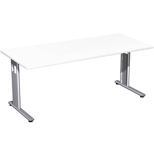 geramöbel Flex Schreibtisch weiß rechteckig, C-Fuß-Gestell silber 180,0 x 80,0 cm geramöbel Flex Schreibtisch weiß rechteckig, C-Fuß-Gestell silber 180,0 x 80,0 cm von geramöbel