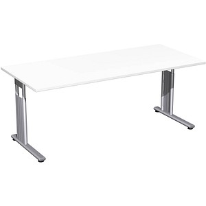 geramöbel Flex höhenverstellbarer Schreibtisch weiß rechteckig, C-Fuß-Gestell silber 180,0 x 80,0 cm geramöbel Flex höhenverstellbarer Schreibtisch weiß rechteckig, C-Fuß-Gestell silber 180,0 x 80,0 cm von geramöbel