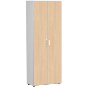 geramöbel Garderobenschrank Flex, S-386128-BL lichtgrau, buche 2 Fachböden 80,0 x 42,0 x 216,0 cm von geramöbel