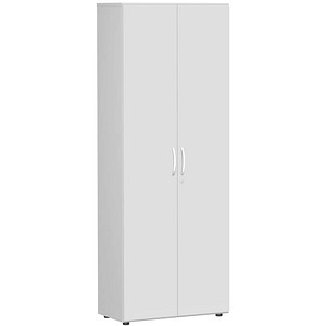 geramöbel Garderobenschrank Flex, S-386128-LL lichtgrau 2 Fachböden 80,0 x 42,0 x 216,0 cm von geramöbel