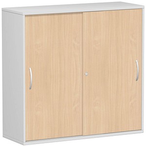 geramöbel Schiebetürenschrank Flex, S-312353-BL lichtgrau, buche 2 Fachböden 120,0 x 42,5 x 118,2 cm von geramöbel