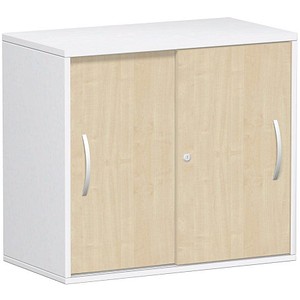 geramöbel Schiebetürenschrank Flex, S-381501-AW weiß, ahorn 1 Fachboden 80,0 x 42,5 x 72,0 cm von geramöbel