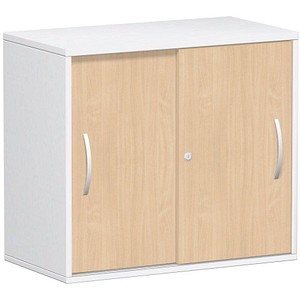 geramöbel Schiebetürenschrank Flex, S-381501-BW weiß, buche 1 Fachboden 80,0 x 42,5 x 72,0 cm von geramöbel