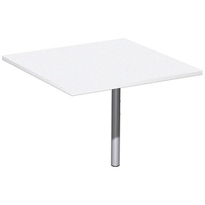 geramöbel Verbindungsplatte höhenverstellbar Flex weiß, silber quadratisch 80,0 x 80,0 x 68,0 - 80,0 cm von geramöbel